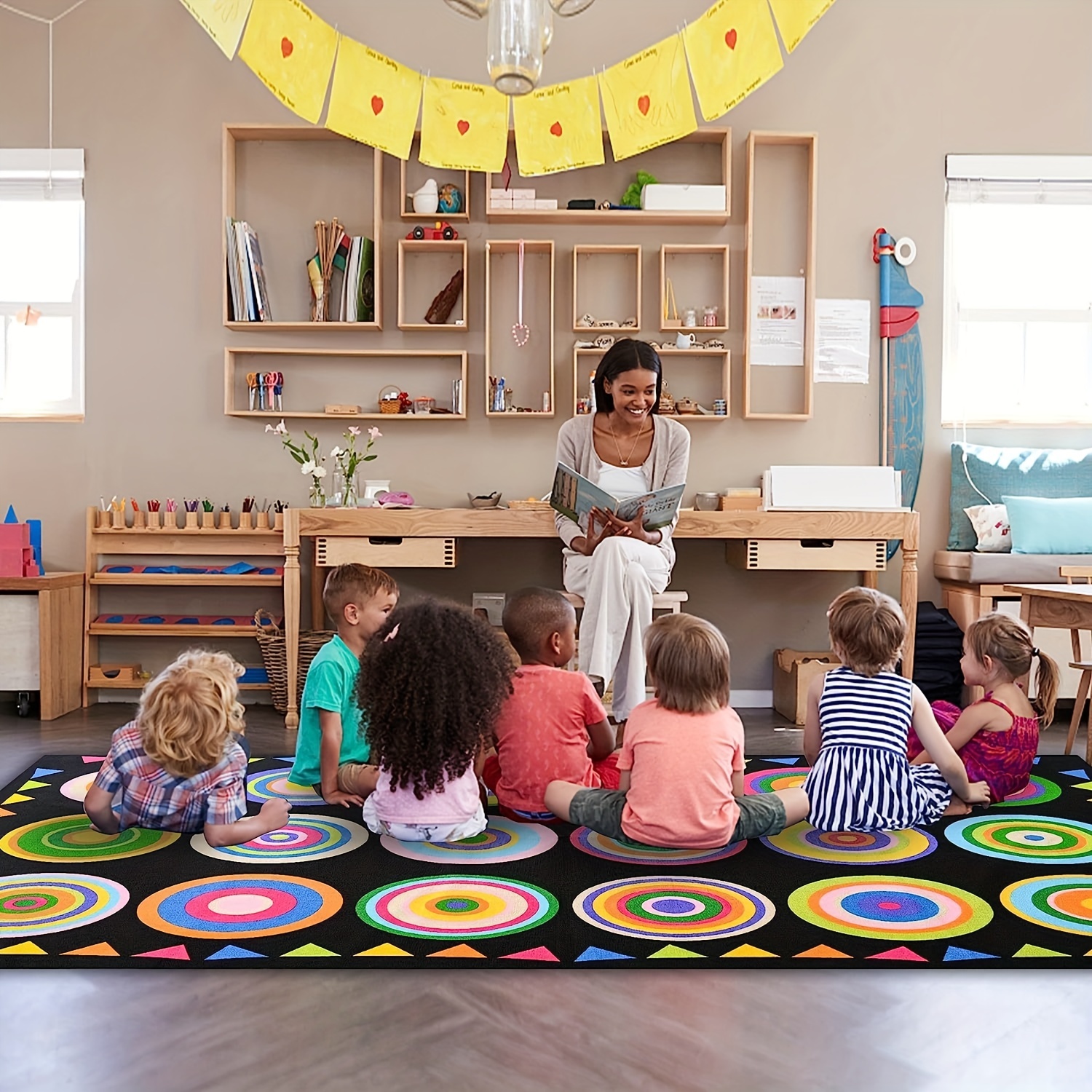 Carpet Floor Dot Markers Teacher Classroom Sitting Carpet - Temu