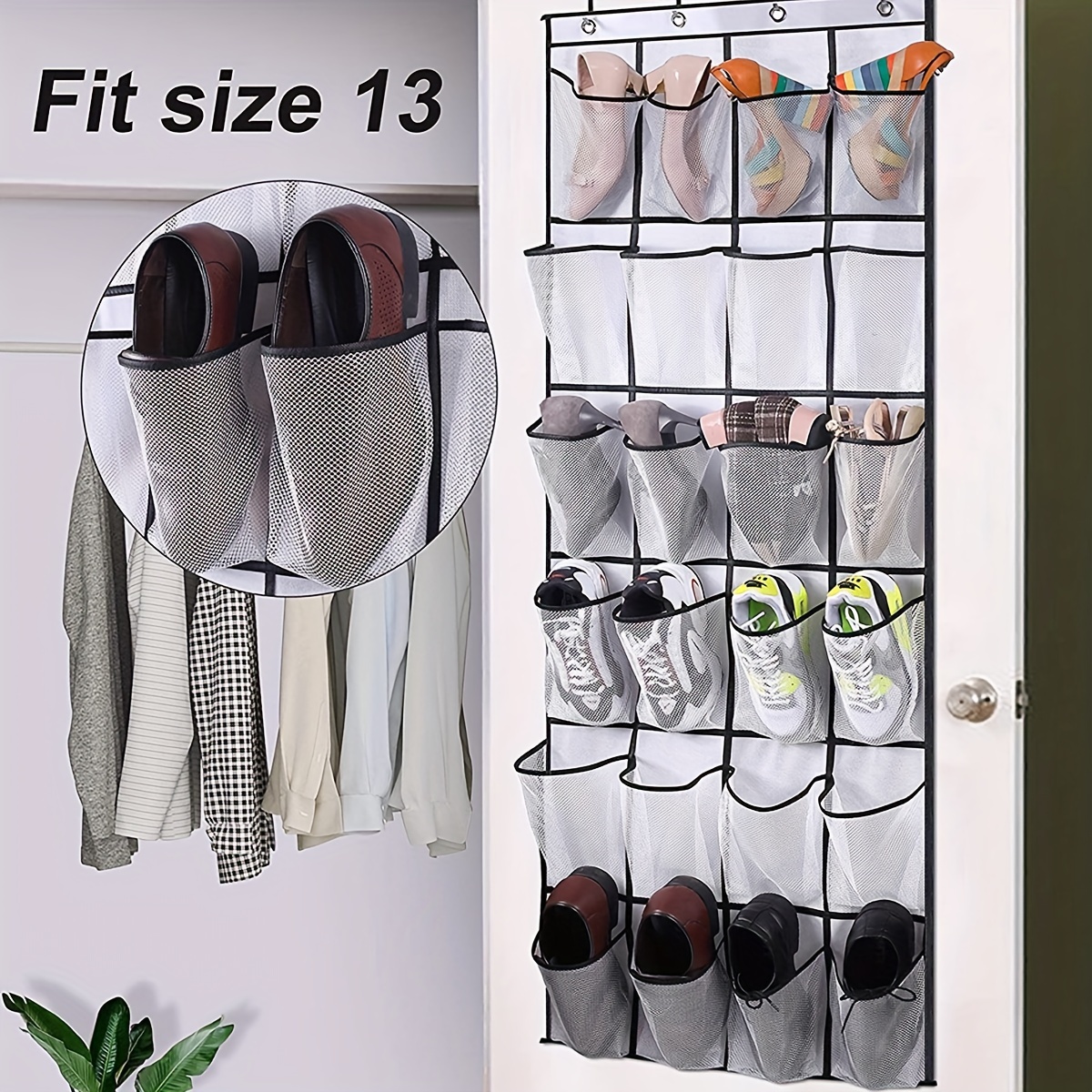 24Pockets Over The Door Shoe Organizer - Maximize Your Shoe Storage Space  with a Hanging Shoe Rack
