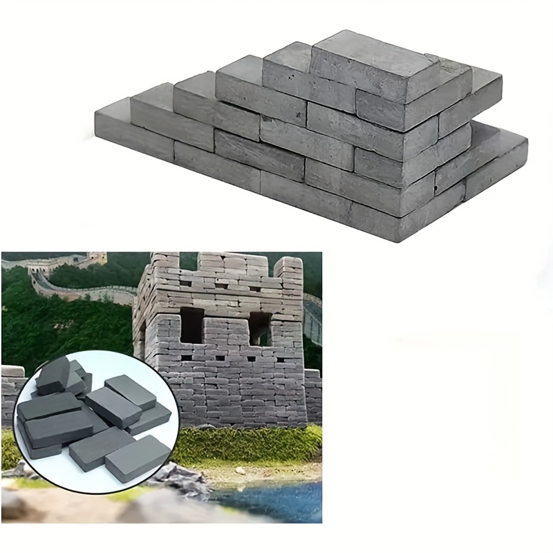 Woohome 250 PCS Miniature Bricks Gray Mini Wall Brick for Landscaping,  Model Brick Wall Small Bricks with Scraper for Crafts Realistic Fake  Bricks