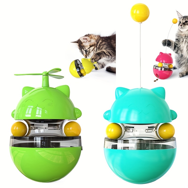 Automatic Tumbler Interactive Toy Cat Puzzle Feeder,Treat Dispensing Cat Toy