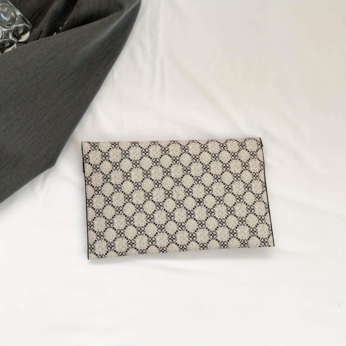 Vintage Geometric Print Clutch Bag、retro Envelope Clutch Purse