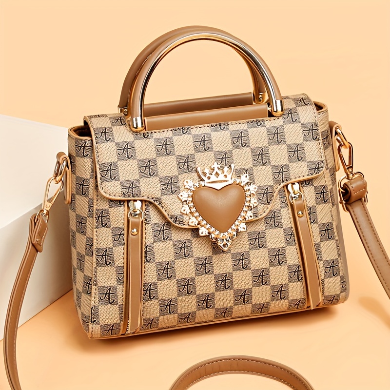 Vintage Lattice Pattern Handbag, Pu Leather Flap Shoulder Bag, Perfect  Crossbody Bag For Daily Use - Temu