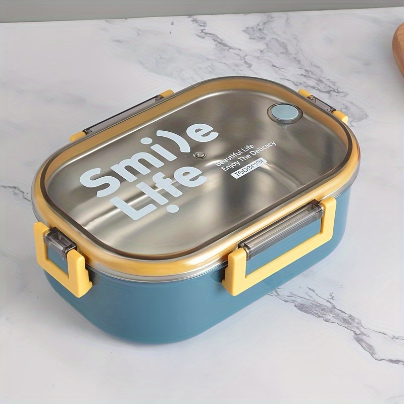 Leak-proof Food-grade Grided Stainless Steel Lunch Box With Transparent And  Visible Lid,, Microwave-safe Convenient Bento Box, For Teenagers And  Workers At School, Canteen, Back School, For Camping Picnic And Beach, Home  Kitchen