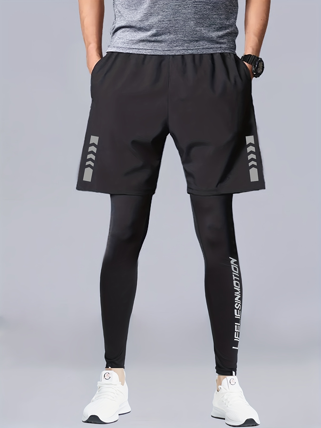 Sportswear Men's Solid High Stretch Breathable Leggings - Temu