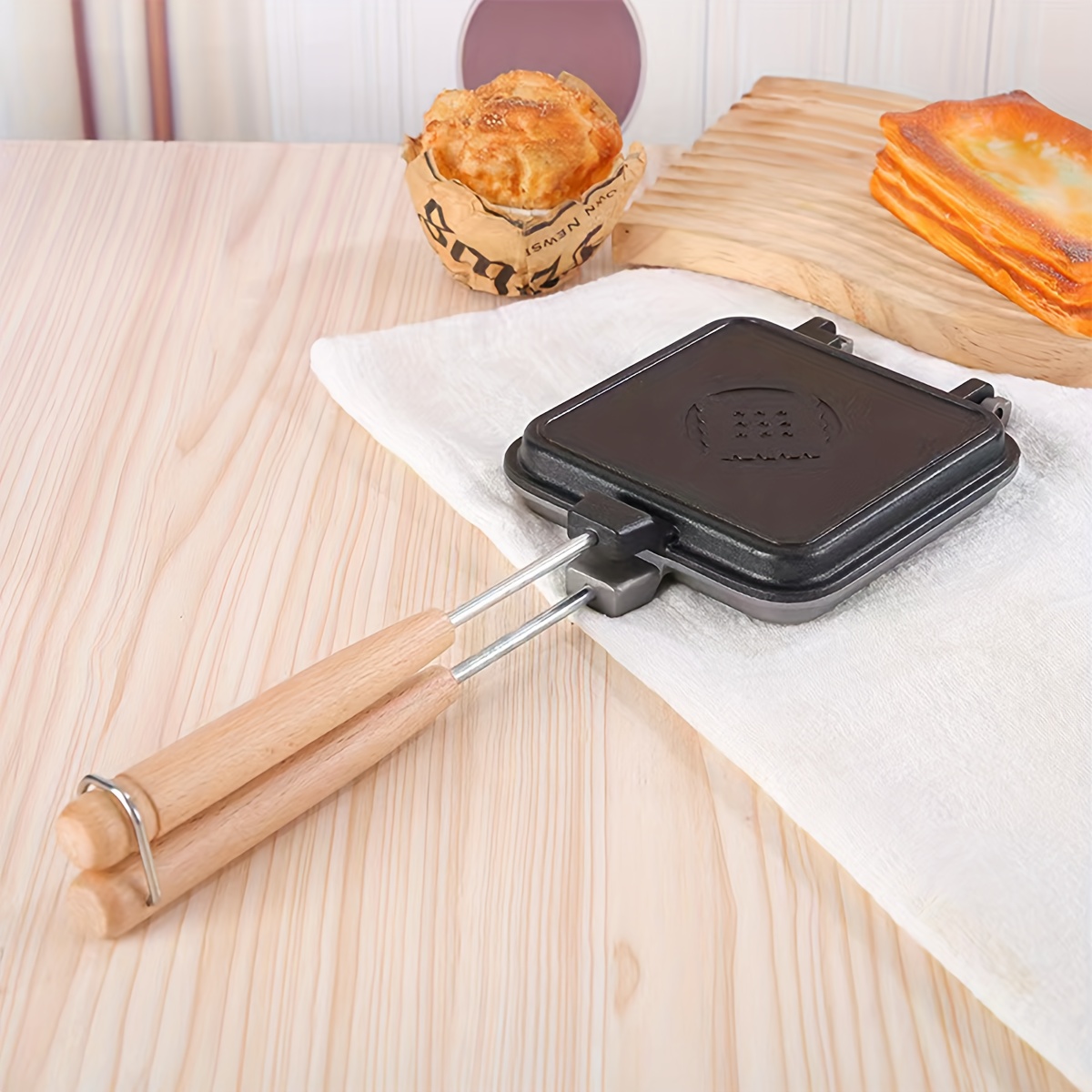 Non stick Sandwich Maker Double Sided Panini Pan Waffle - Temu