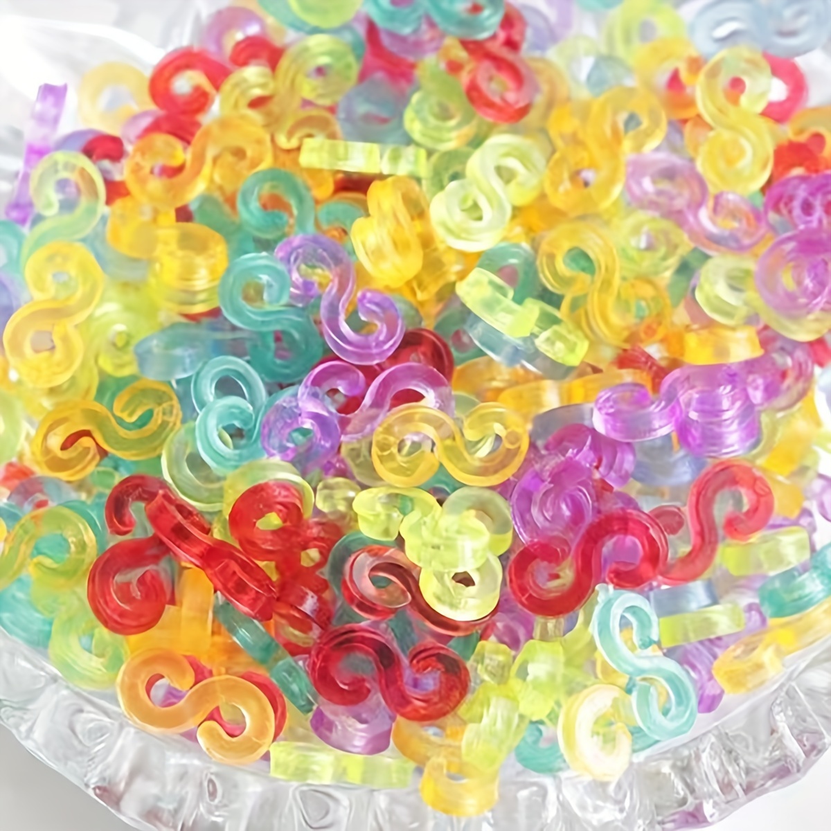  500PCS S Clips Rubber Band Clips Plastic Connectors Refills Kit  Clip for Loom Bracelets DIY Handicrafts, Exquisite Gadgets, Toys for Kids,  Boys and Girls (Colorful) : Toys & Games