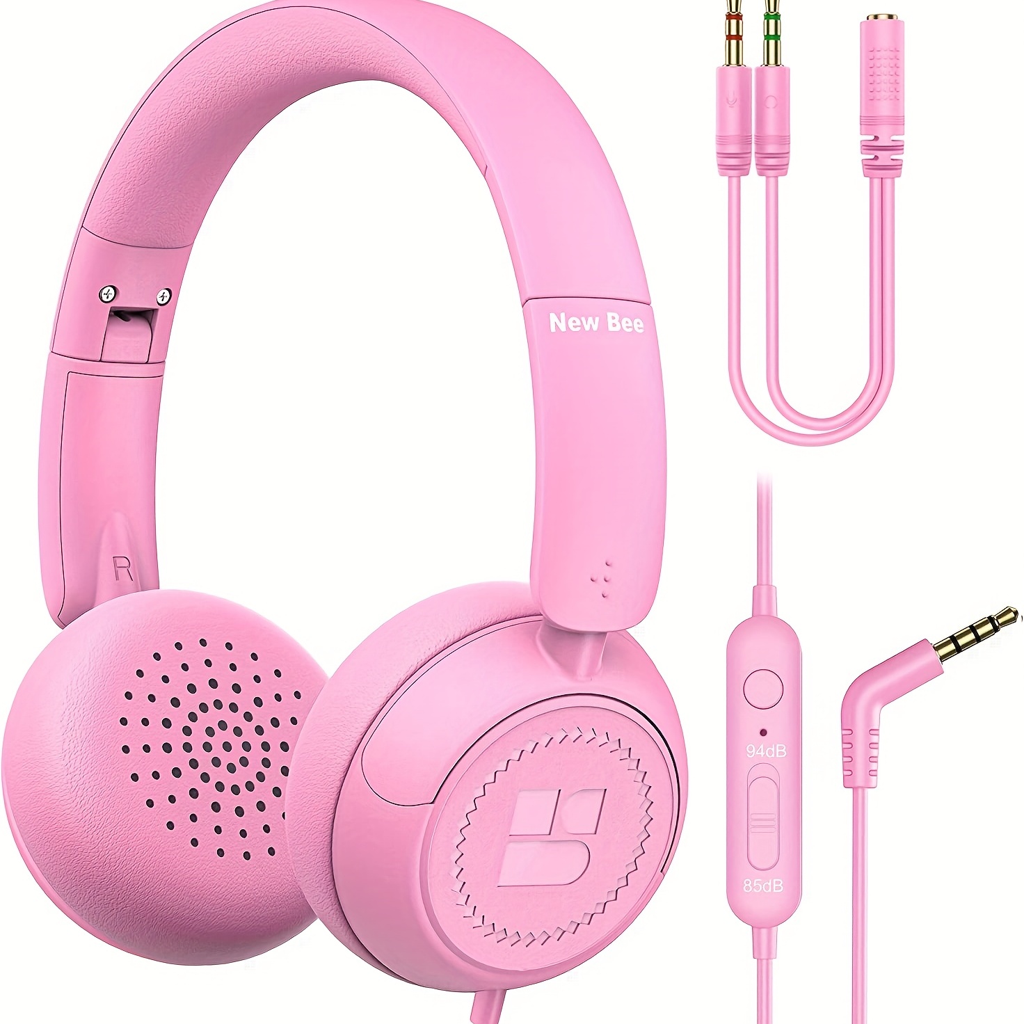 Auriculares On-Ear plegables Portátiles Cable Micrófono para Niños  Adolescentes