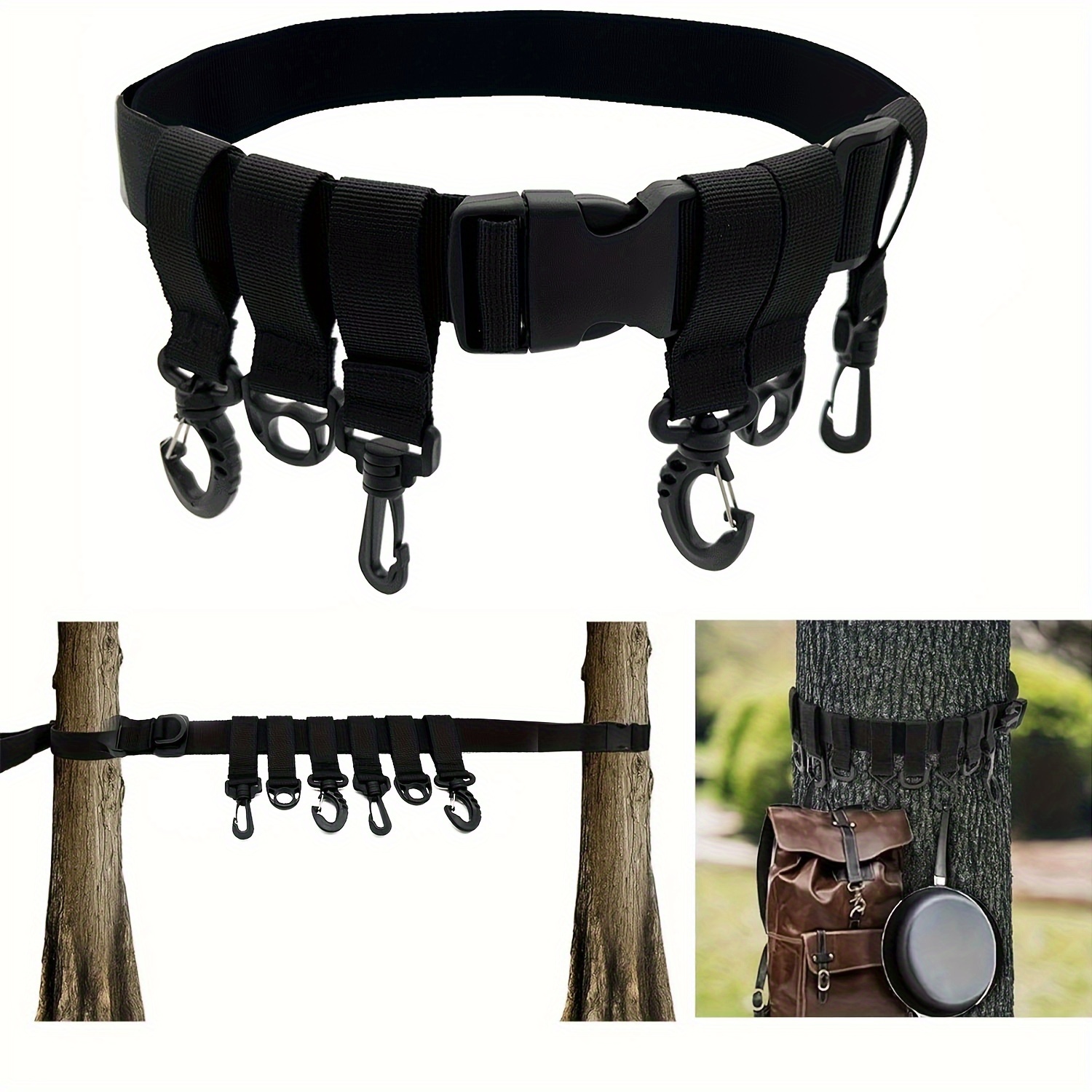 AUSCAMOTEK Treestand Strap Hangers with Metal Hooks for Hunting Gears