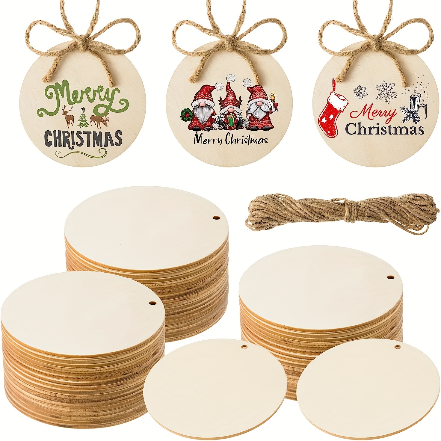 Wooden Circles, 20 Pieces 12 Inch Unfinished Round Wood Slices for  Pyrography, Painting and Wedding Decorations