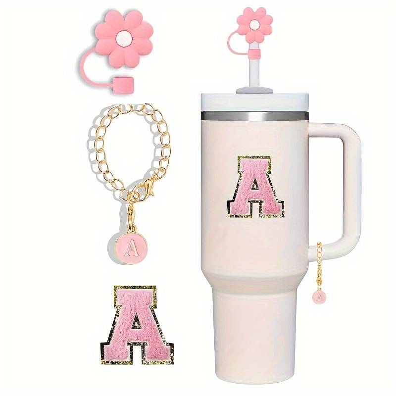 Mini Stanley Cup Tumbler Keychain – With Initial Letter Charm & Butterfly Pendant, Cute Backpack Accessory
