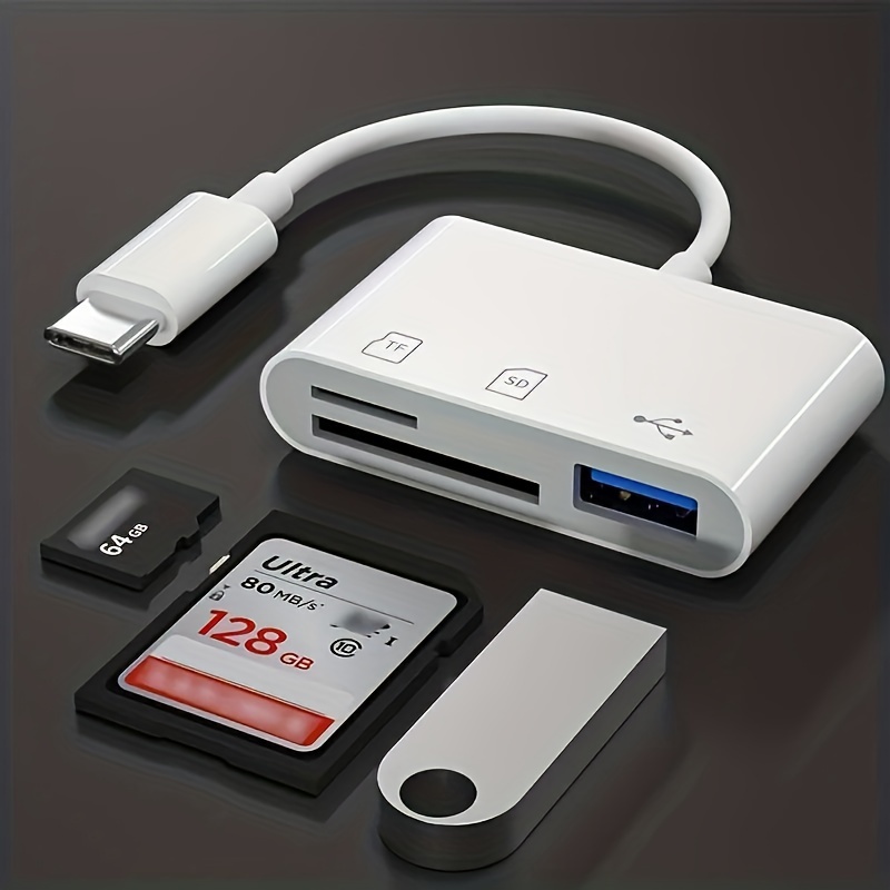Lecteur de carte mémoire intelligent 2 en 1, USB/Type-C, USB 2.0, SD/Micro  SD TF OTG, adaptateur pour ordinateur portable, taille mini, USB 2.0