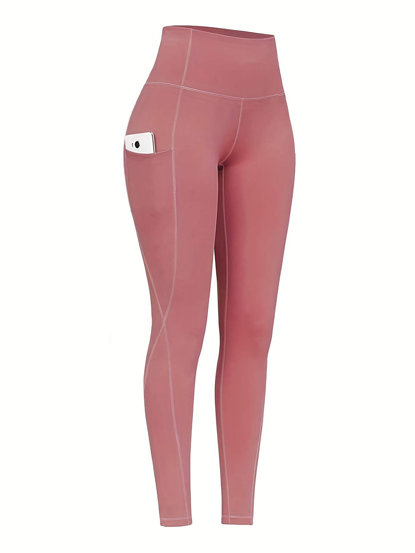 YYDGH Women's Yoga Pants Tummy Control High Waist Workout Leggings with 2  Pocket Pink 4XL