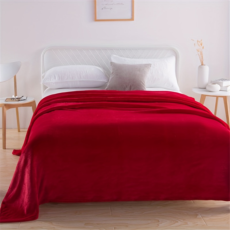 Thick Red Flannel Blanket Soft Warm Throw Blanket Nap Temu