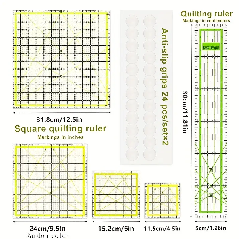 Quilting Rulers Set, Acrylic Quilting Rulers And Template, Sewing Rulers  And Guides For Fabric, 4 Square Rulers, 1 Rectangular Sewing Ruler, 48