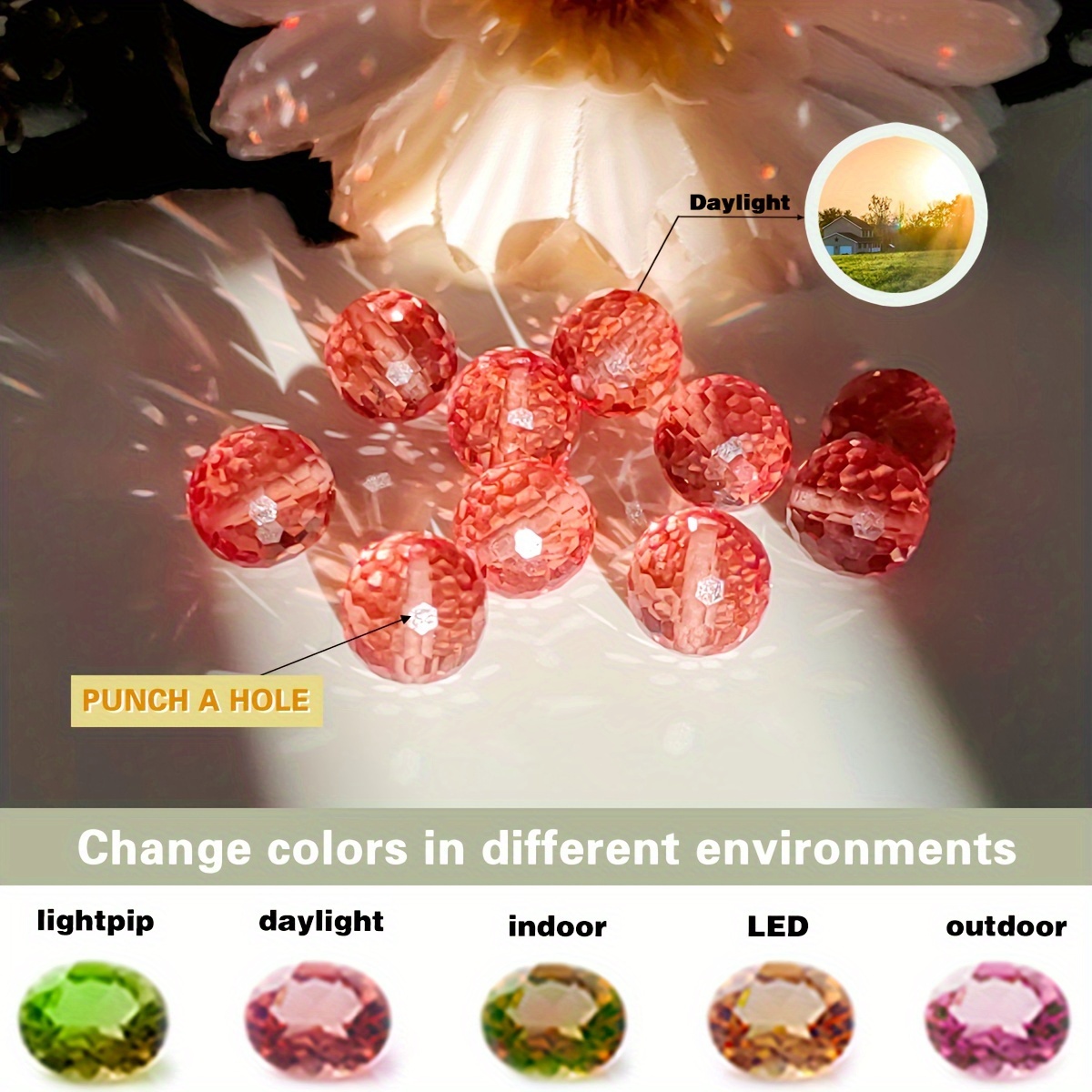 

10pcs Color Changing Artificial Gemstones For Making Bracelet Necklaces, Jewelry Diy Accessories