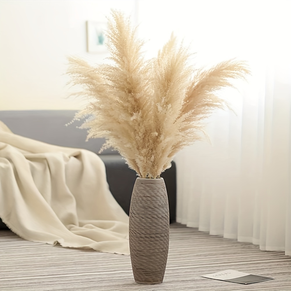 4/8pcs Faux Pampas Grass Decor, Large Tall Fluffy Artificial Pompas Grass,  Fake Pompas Floral Plants, Flower Arrangement For Vase Filler Home Wedding