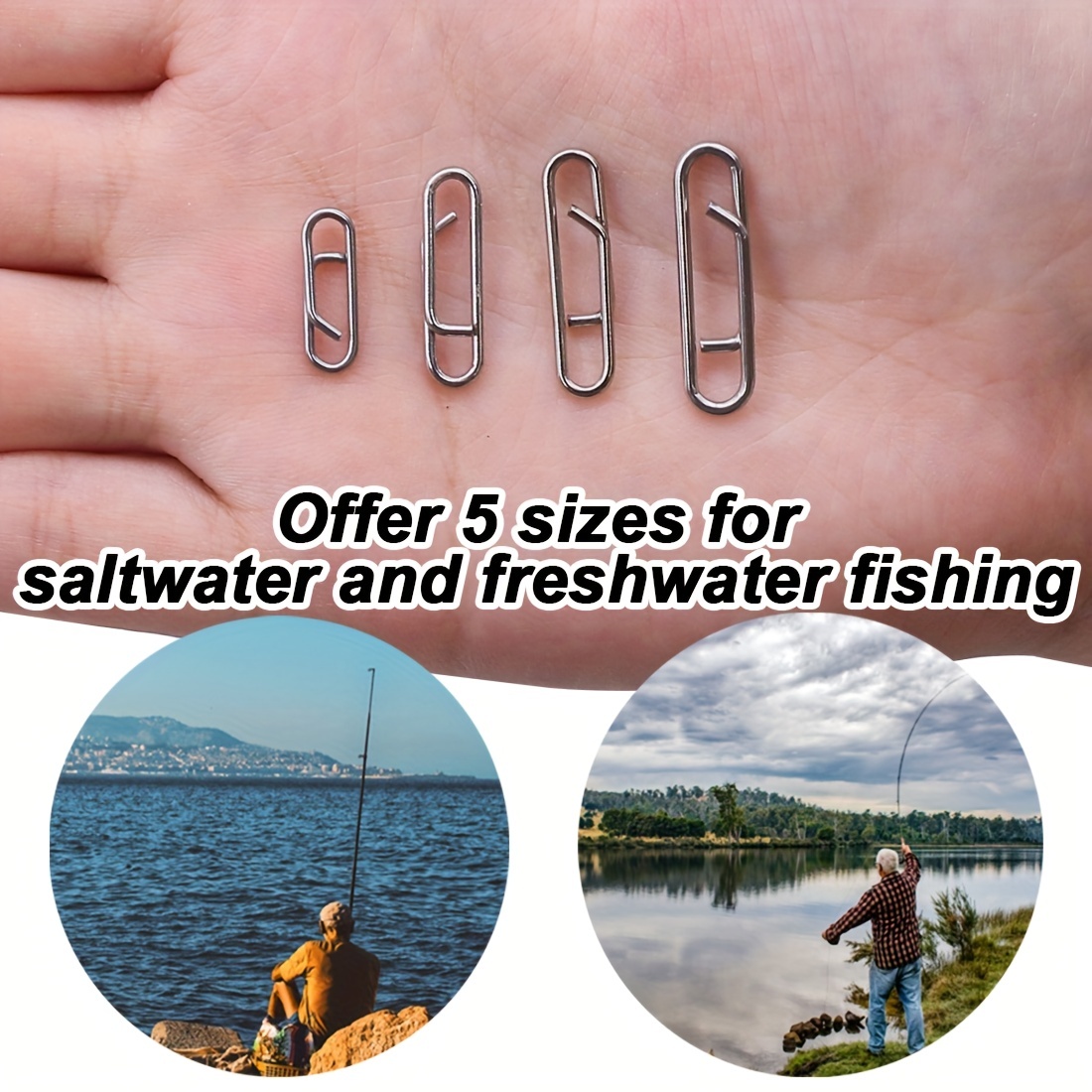 200pcs Fishing Clips, Stainless Steel Clip, Quick Change And Fast Link,  Fishing Snap Connector, Fishing Tackle For Freshwater Saltwater