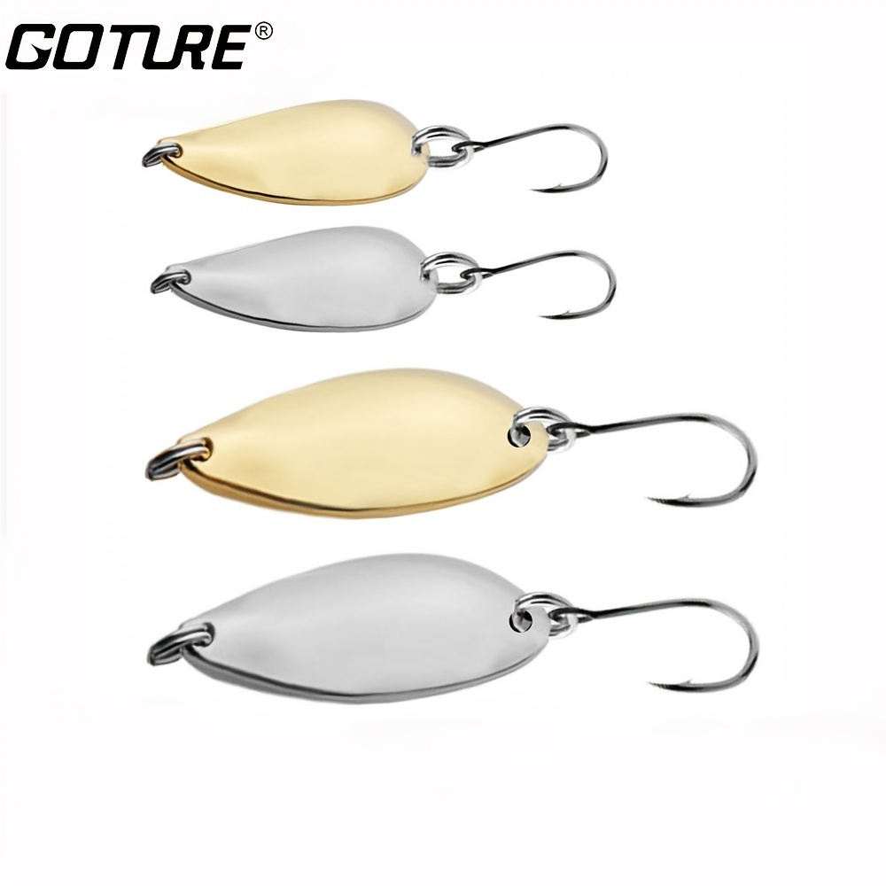 Goture Metal Spoon Fishing Lure Golden/silver Artificial - Temu