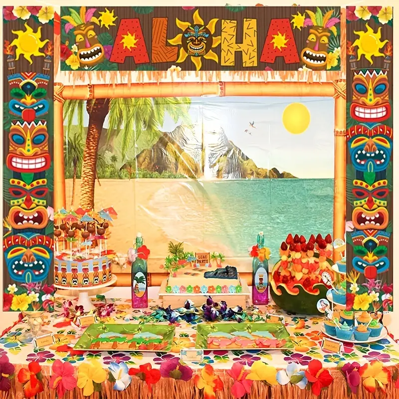 1 Pezzo Set Banner Decorazione Festa Hawaiana Bar 'aperto - Temu Switzerland