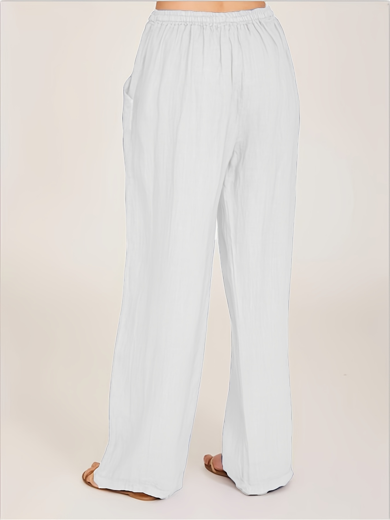 White Linen Pants Women Women Cotton Linen Pants Wide Leg High Waist Flowy  Summer Beach Drawstring White (Beige, S) : : Clothing, Shoes &  Accessories