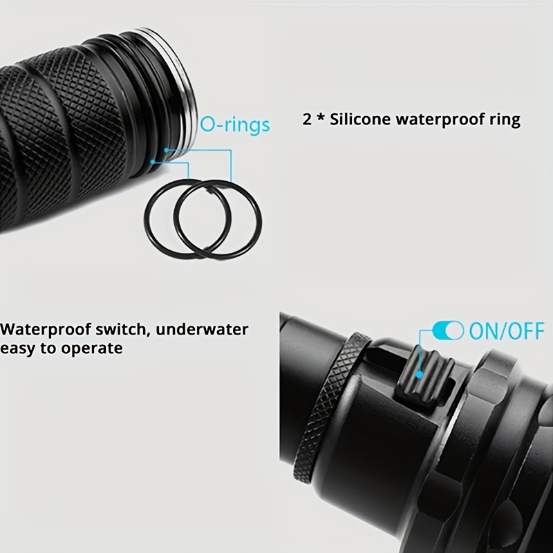 ip68 waterproof t6 diving flashlight perfect for outdoor activities like camping fishing cycling details 9