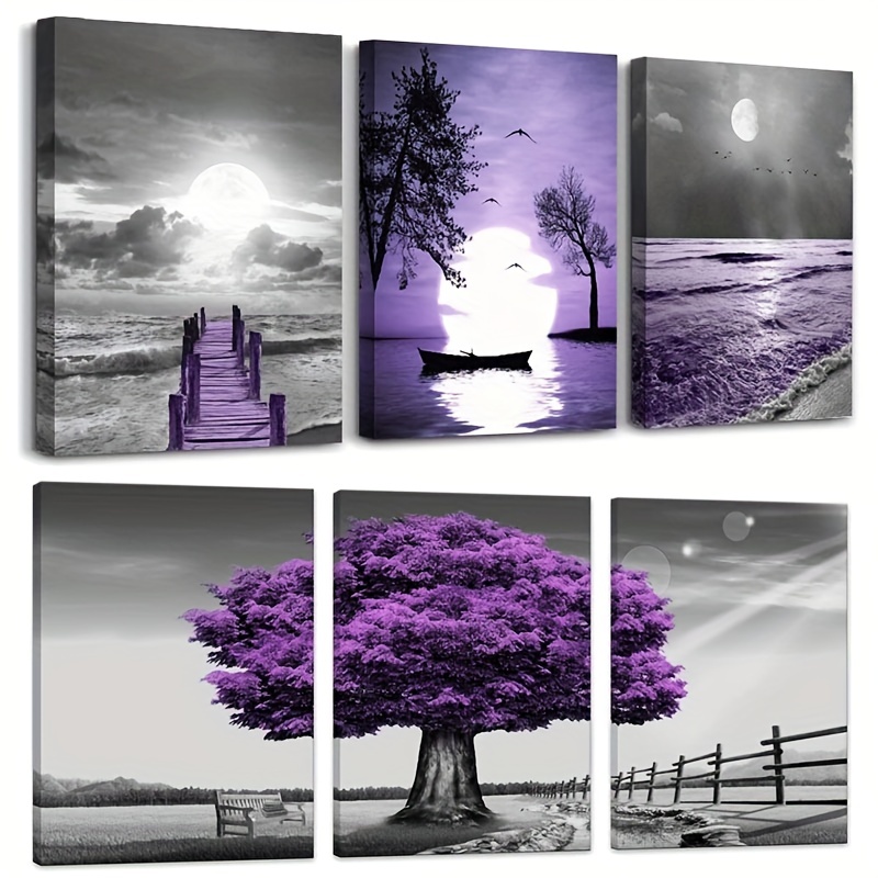 Purple And White Wall Art Temu