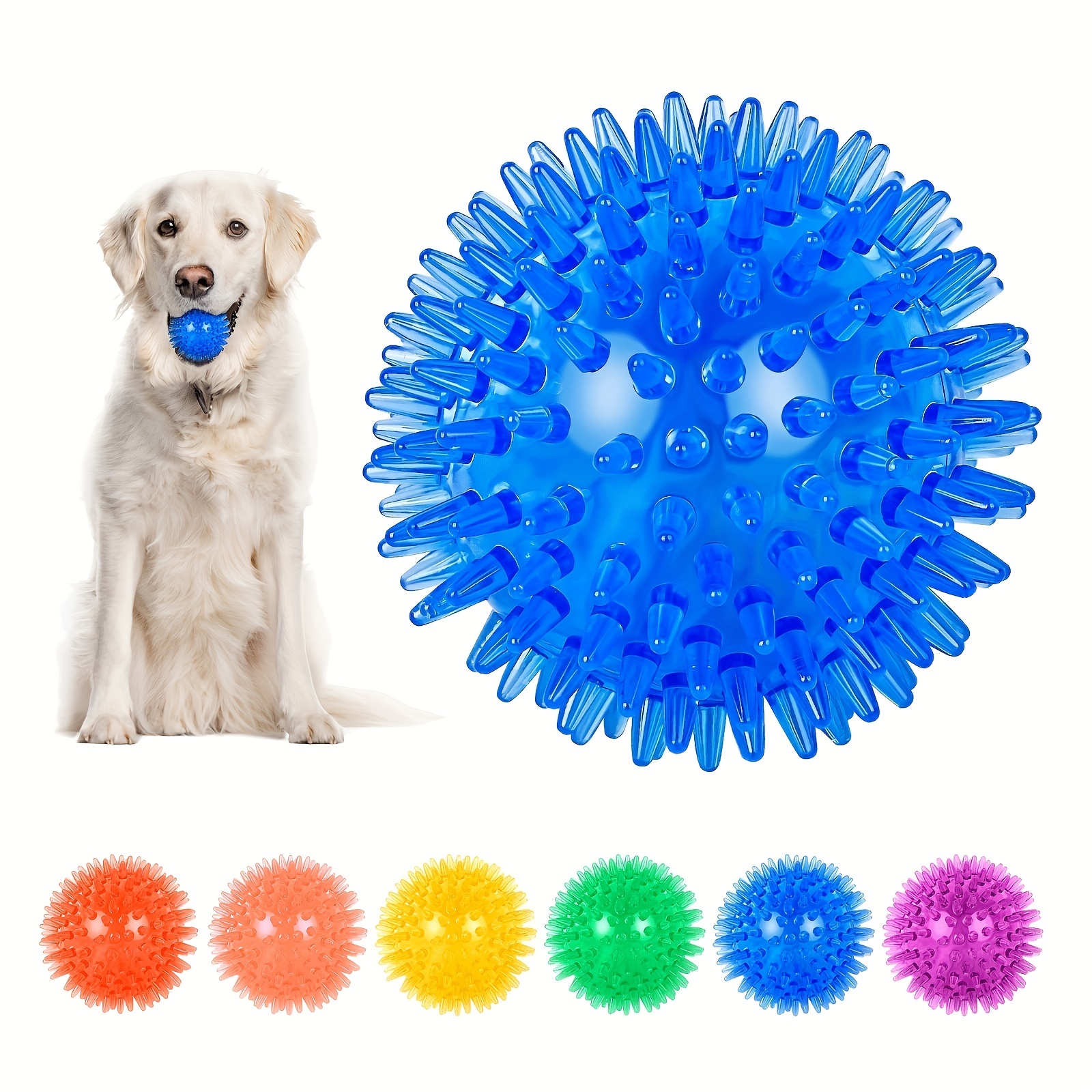 

3pcs Durable Dog Ball Toys For Grinding Teeth And Interactive Play With Sound Effects, Assorted Color
