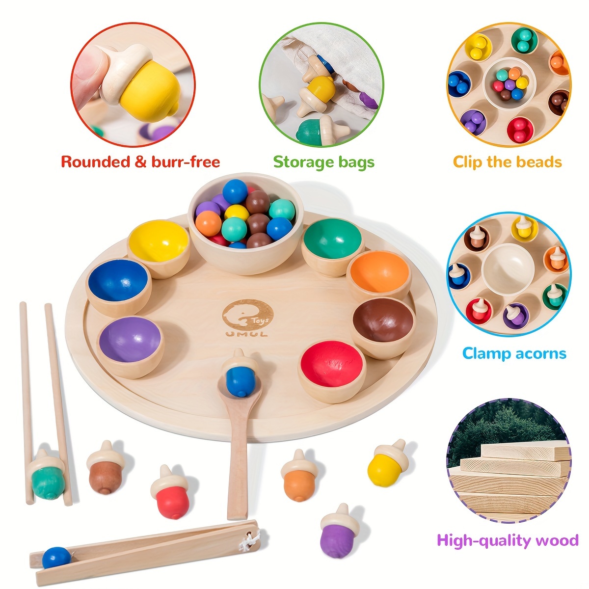 LZOY Jouets Montessori Blocs En Bois Tri Et Empilage Jouets - Temu