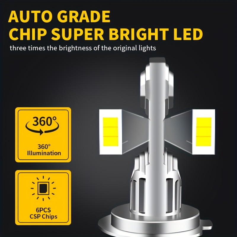 60000LM 110W H7 LED Headlight Turbo LED Head Lamp Bulbs High Power H7 3580  CSP Chips 1:1 Design Mini Size Fan Car Light Fog Lamp
