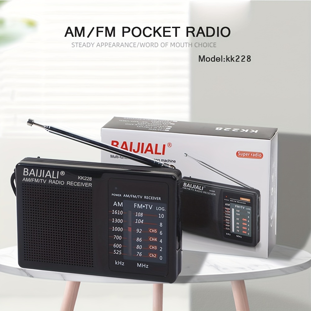 Radio portátil AM FM, radio de bolsillo personal recargable con la mejor  recepción, batería de larga duración, auriculares estéreo, radios de  transistores digitales pequeños para senderismo, caminar, trotar