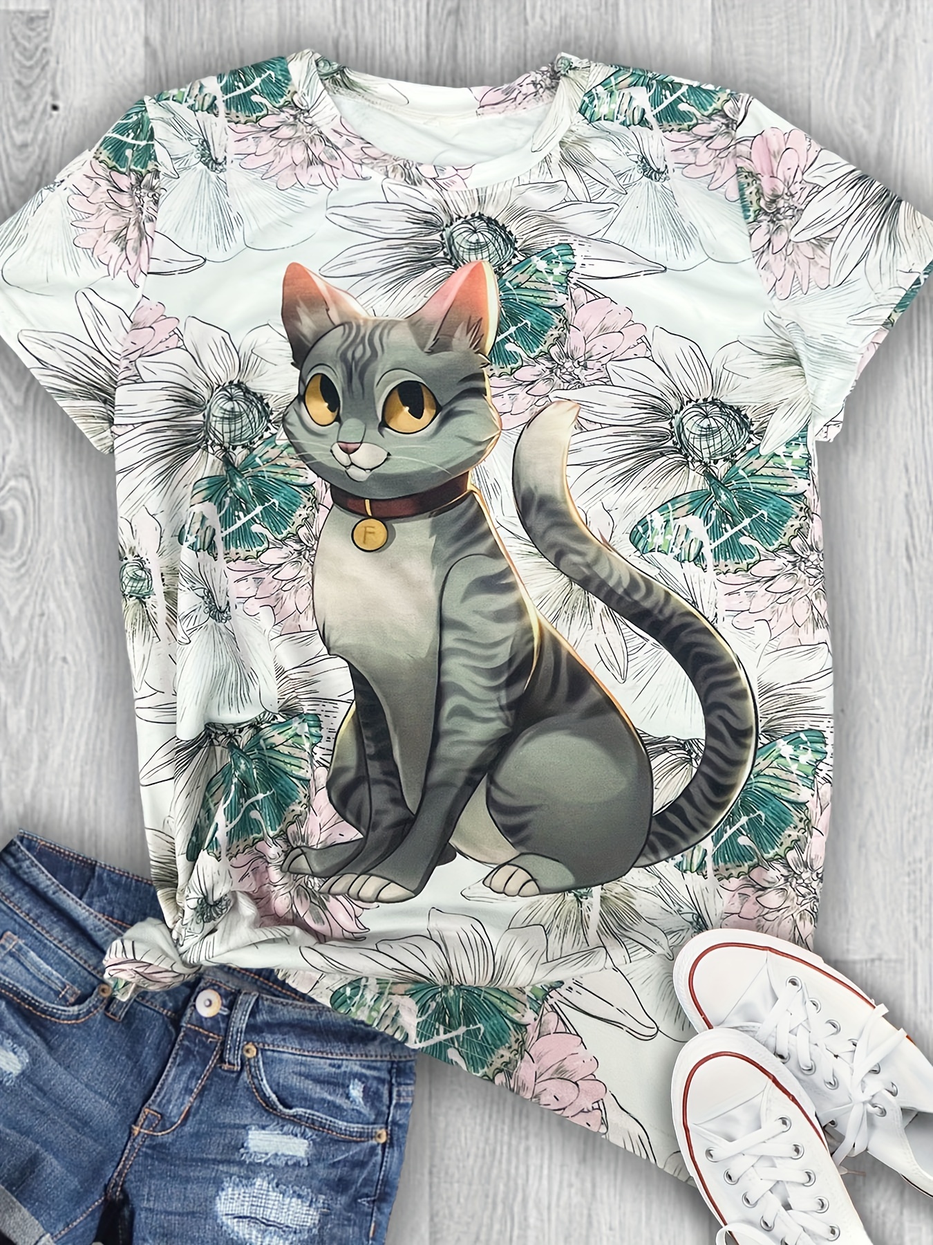 スイートキャットプリントトップス