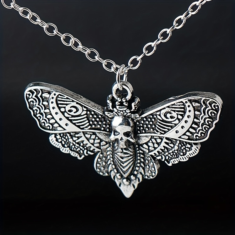 Gemshine Halskette Gothic Totenkopf Totenschädel Anhänger CHALCEDON 925  Silber, vergoldet oder rose. 45cm Kette. Nachhaltiger, qualitätsvoller  Schmuck