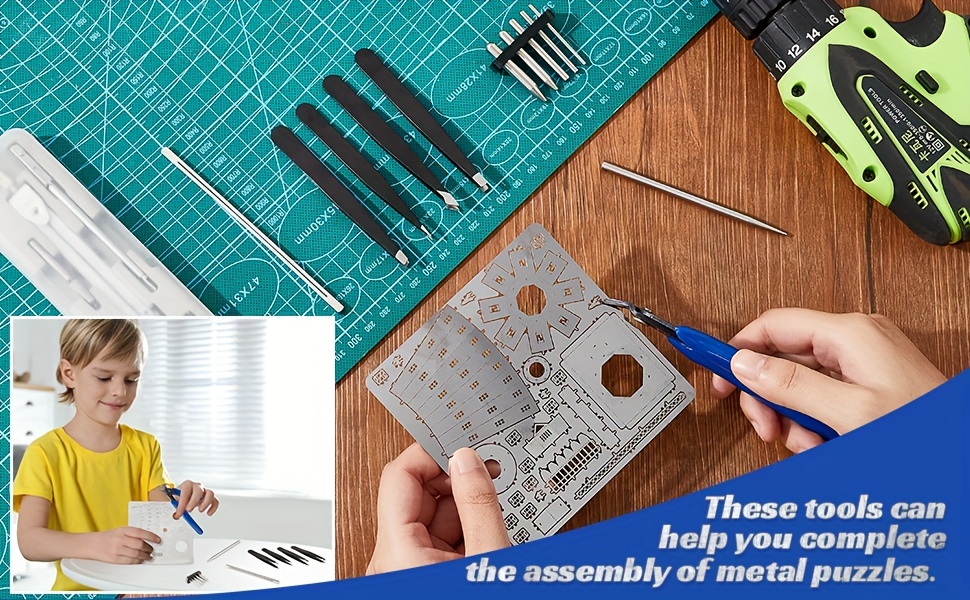 10pcs Tab Edge Bending Assist Beginner Practical Jigsaw DIY Metal Model  Tool Kit