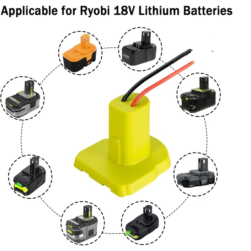 1/2pcs Adaptateur De Roue D'alimentation Pour Batterie Ryobi - Temu Belgium