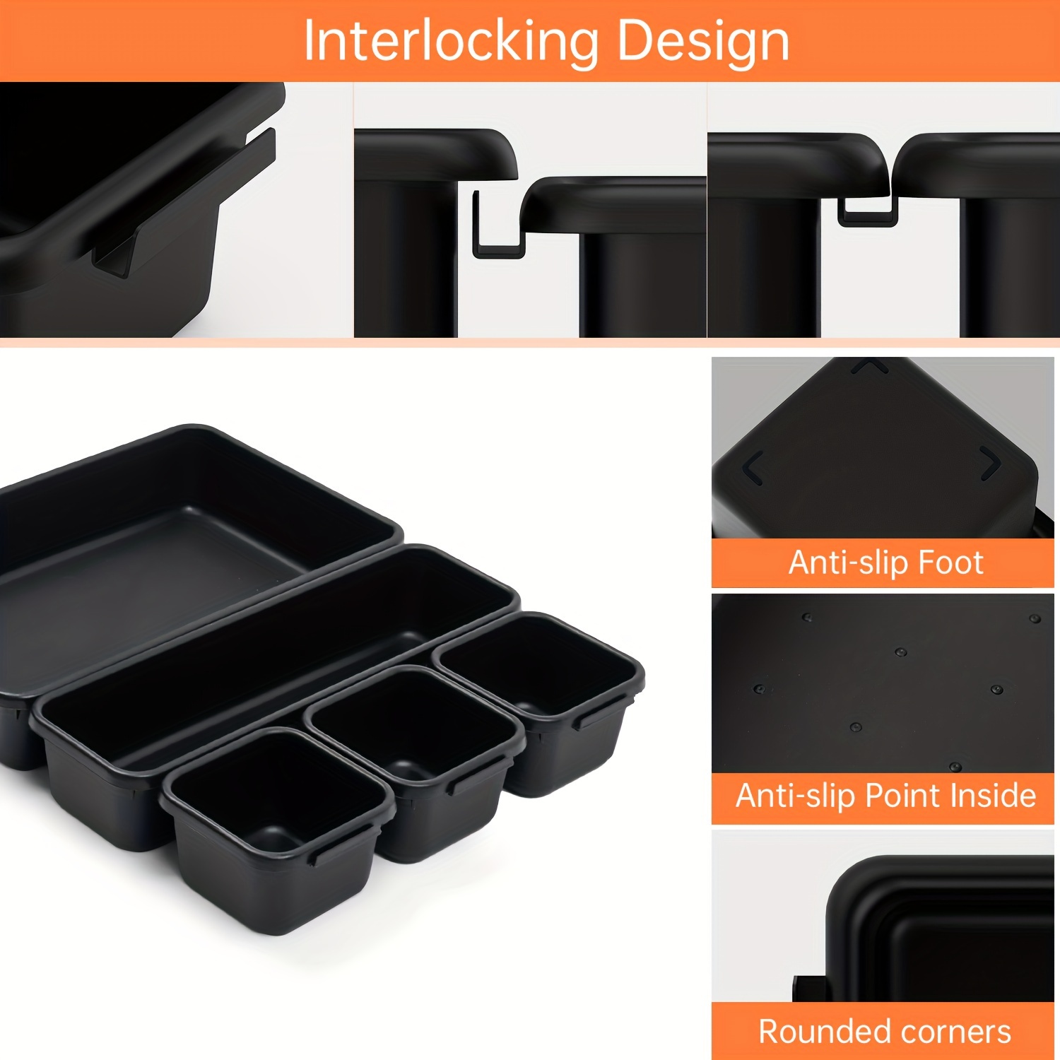 Interlocking Desk Drawer Organizer Tray Dividers Plastic - Temu