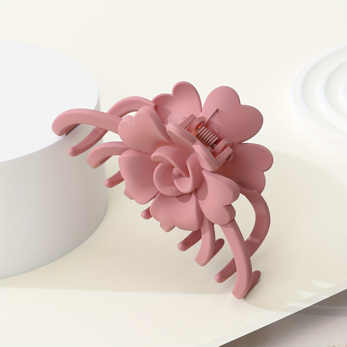 Image of 1 Large Flower Hair Claw Clip Matte Frosted Solid Color Hairpin Women's Hair Additions