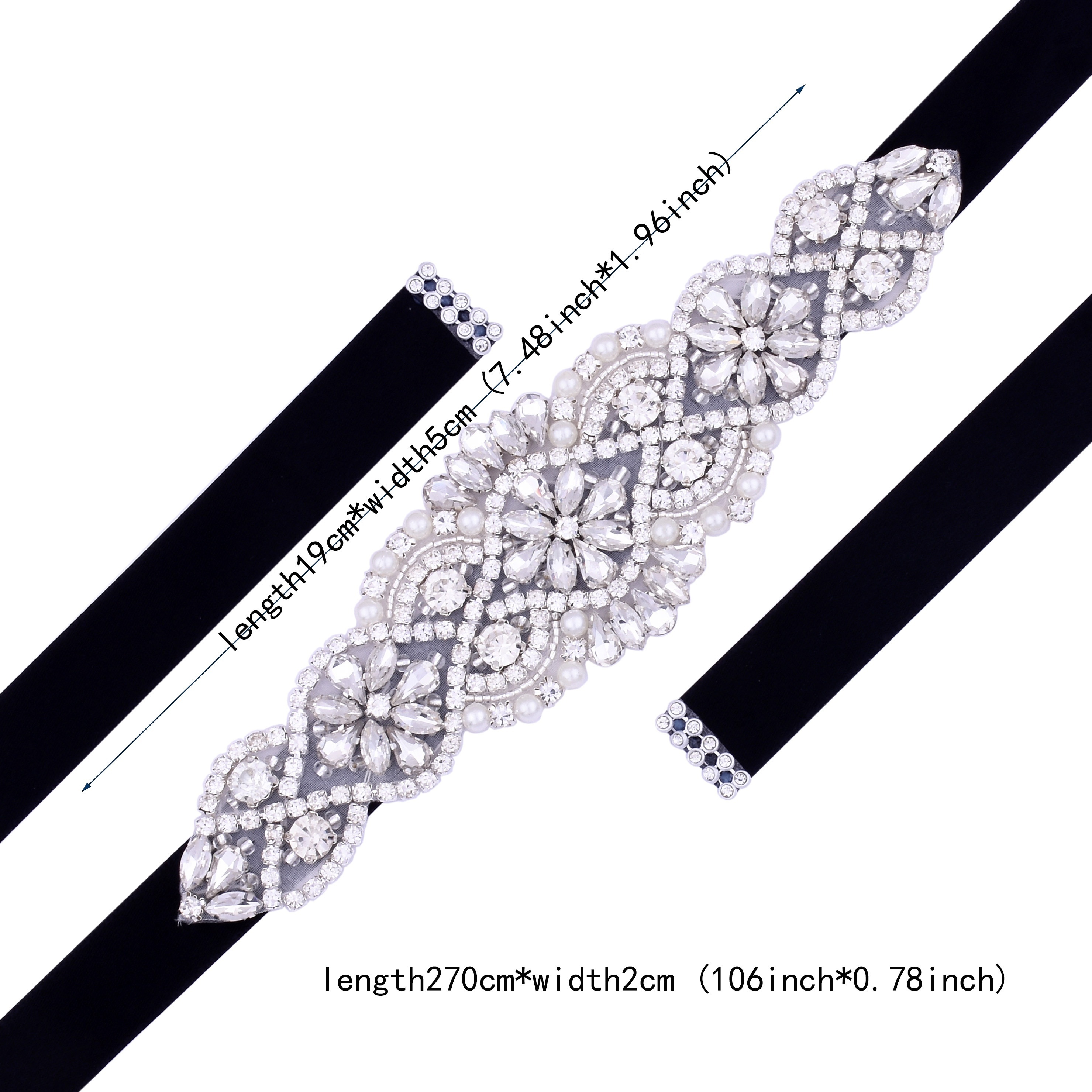 Rhinestone Black Bridal Belt YouLaPan Rhinestone Wedding Dress Sash Belt  Alloy Leaf Bridal Belts Women Robe