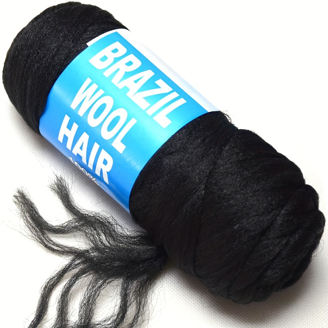 Light Brown Brazil Gold Black Acrylic Bulky Brazilian Wool Hair Yarn for  Knitting Hair Braiding - China Brazil Wool Hair 70g and Black Brazilian  Wool Yarn price