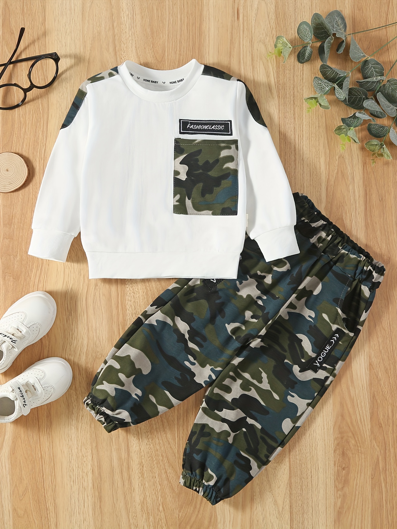 Toddler Boy's 2pcs Camouflage Sweatshirt & Sweatpants Set