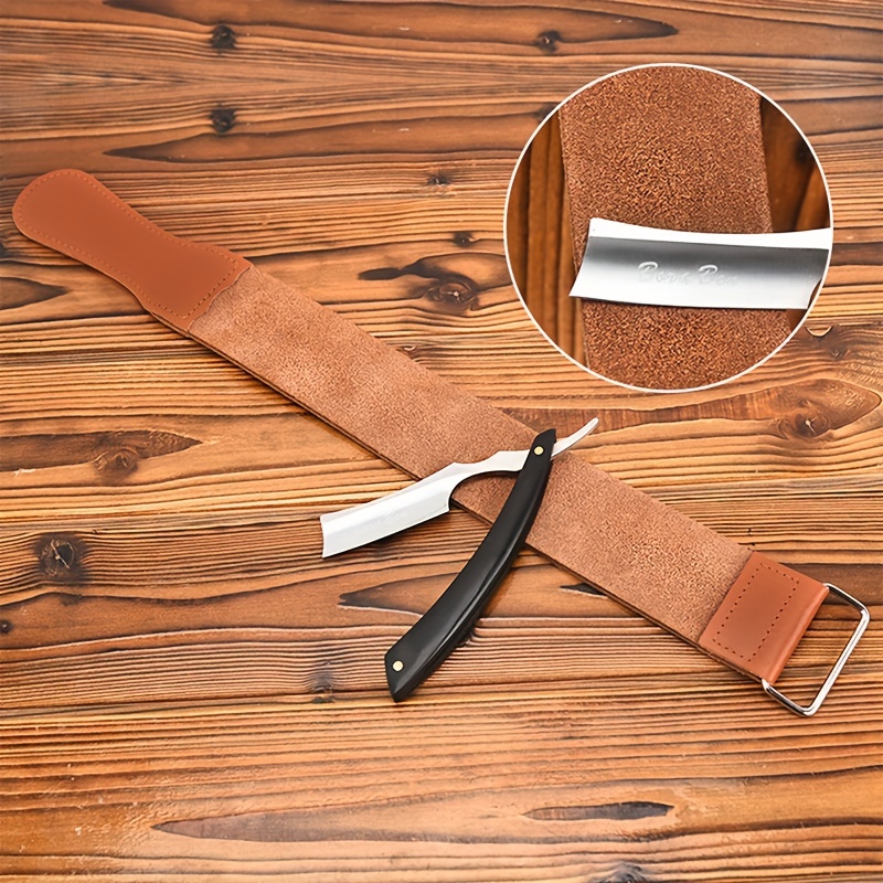 Leather Razor Strop Shaving Sharpener Strap Barber Straight Razor Knife  Sharpening Belt