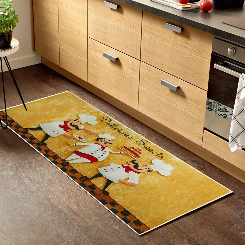 Chef Pattern Anti Fatigue Kitchen Rugs, Vintage Absorbent Non Slip  Cushioned Rugs, Stain Resistant Waterproof Long Strip Floor Mat, Comfort  Standing Mats, Living Room Bedroom Bathroom Kitchen Sink Laundry Office  Area Rugs