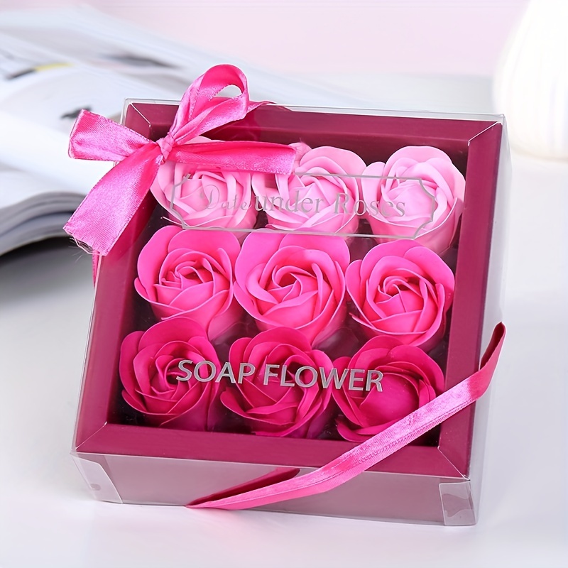 Dainzusyful Forever Rose Flower Bouquet 6 Rose Soap Flower Gift Box  Valentine's Day Gift Birthday Gift Simulation Soap Valentines Day Gifts  Valentines
