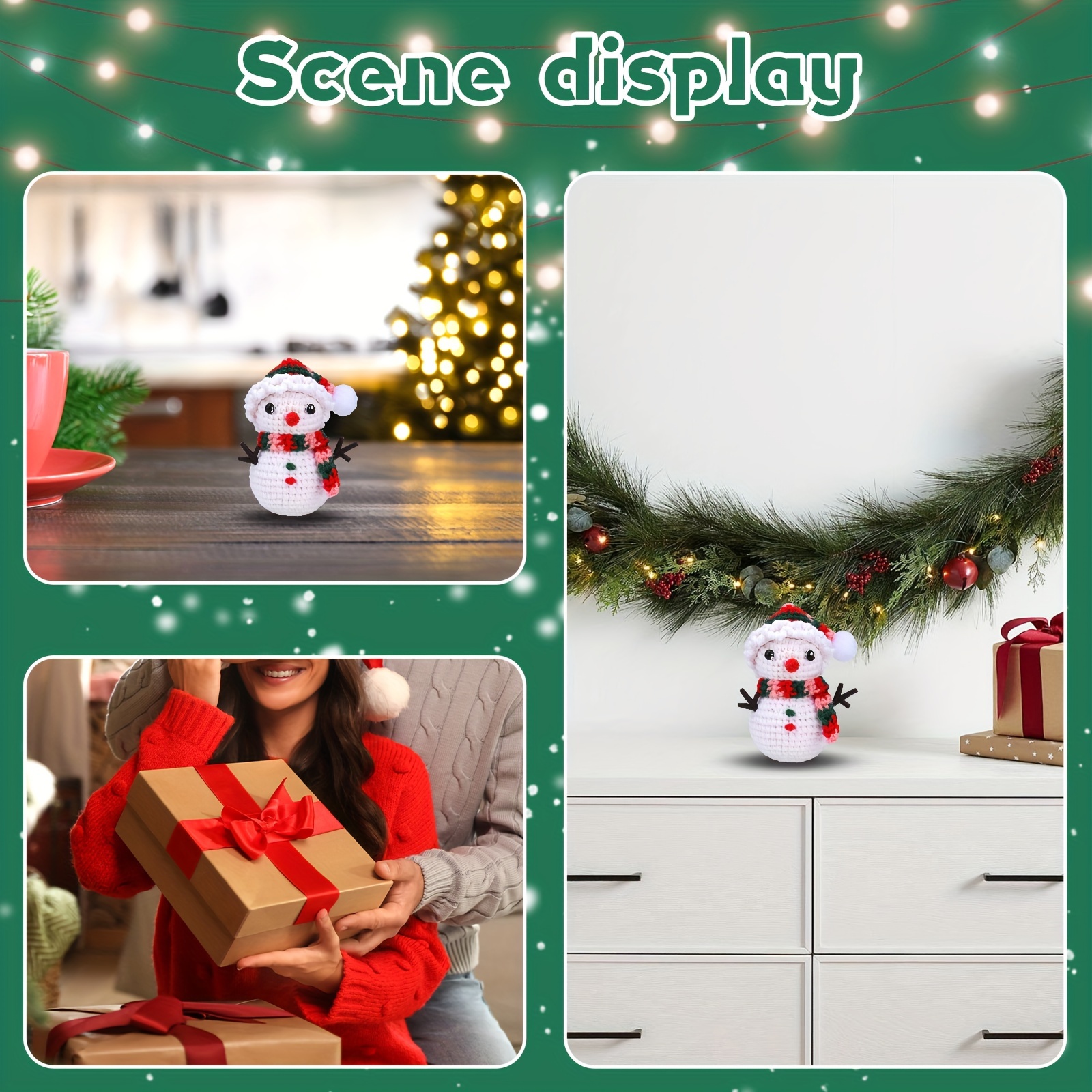 Christmas Material Package DIY Crochet Material Christmas Tree Snowman Toy  Crochet Set Christmas Living Room Decoration