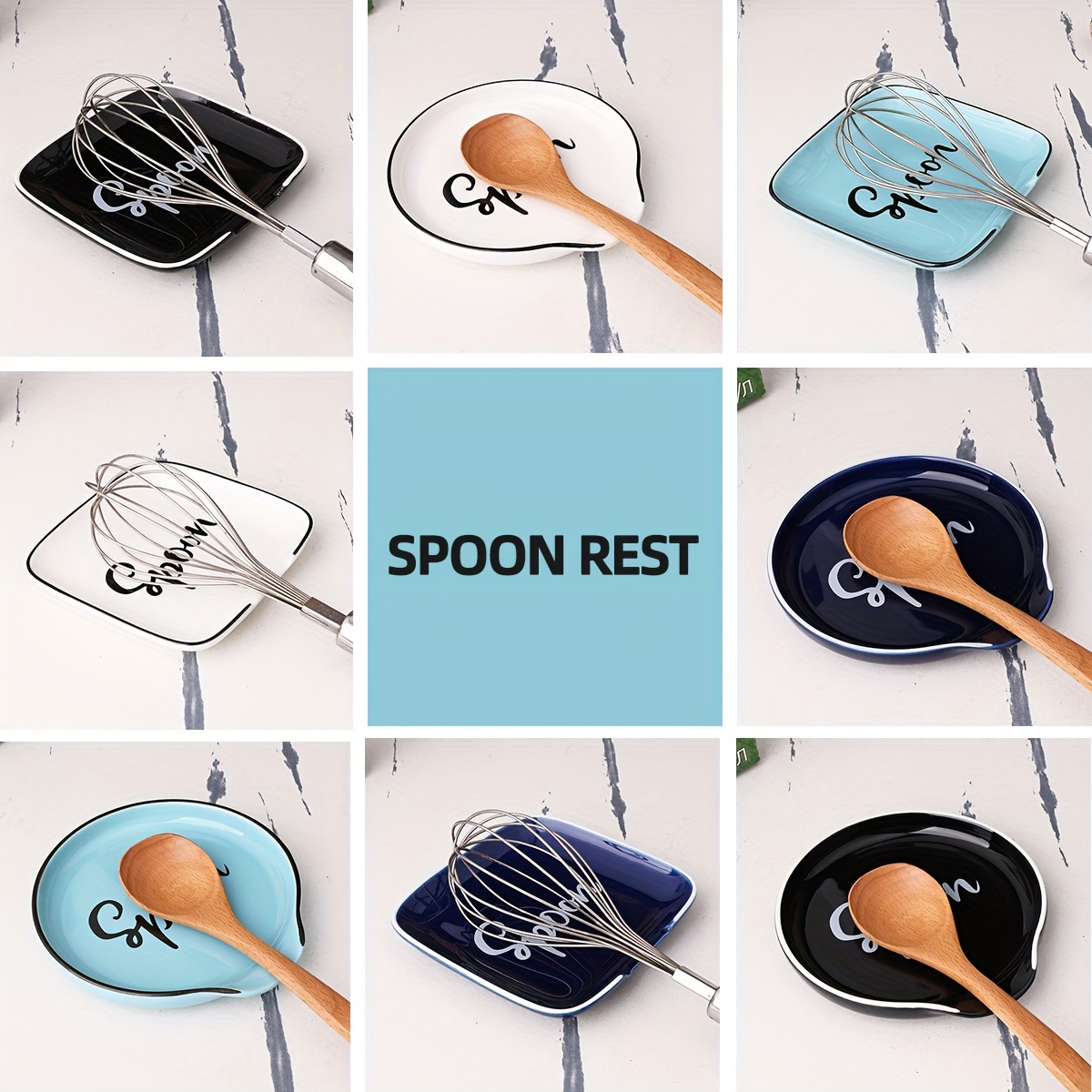 Spoon Rest Spoon Holder for Stove Top, Ceramic Spoon Rest for
