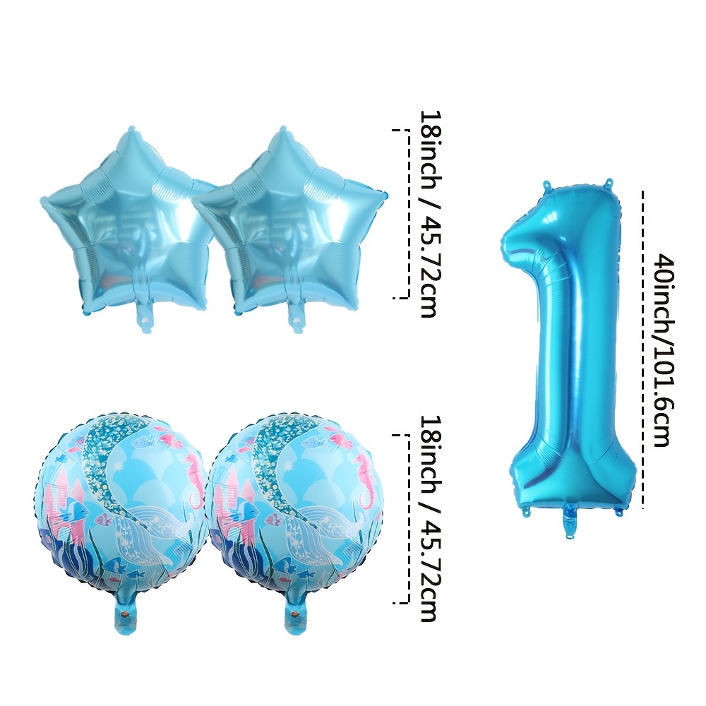 Acheter Ballons d'anniversaire pour enfants, 12 pièces, avec chiffres bleus  de 32 pouces, décoration de fête d'anniversaire pour enfants