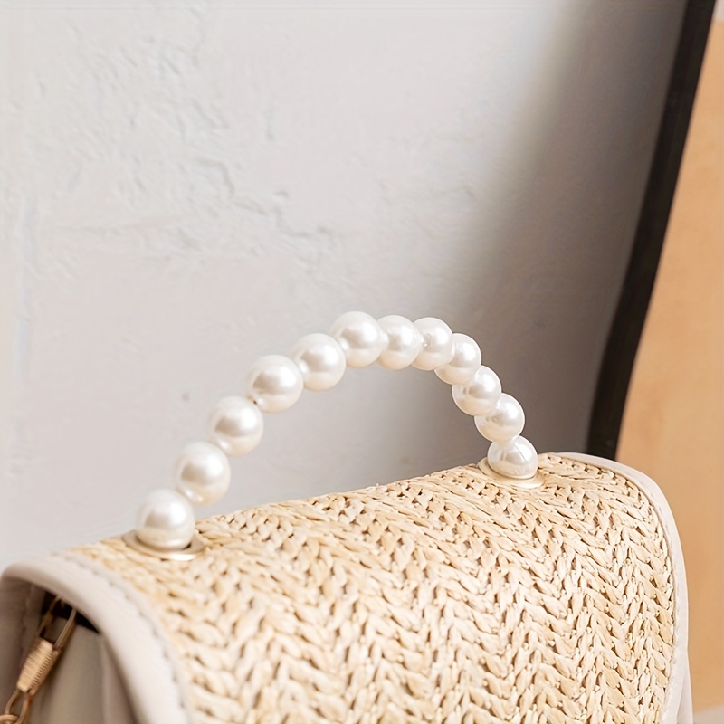 Golden Crochet Shoulder Pearl Handbag
