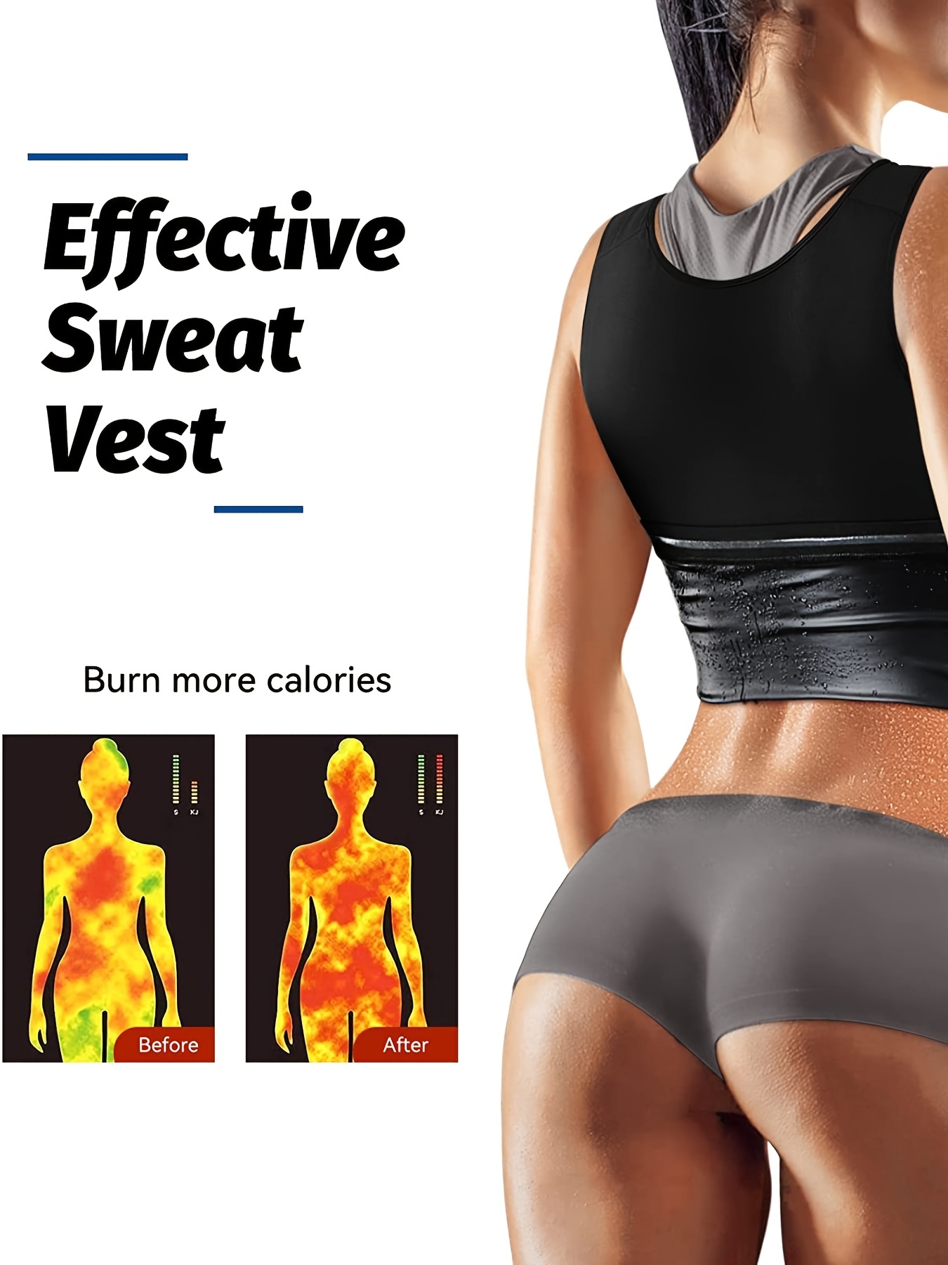 Sauna Vest Sweat Waist Trainer For Women Lower Belly Fat With Sauna Suit  Effect Neoprene Workout Tank Top