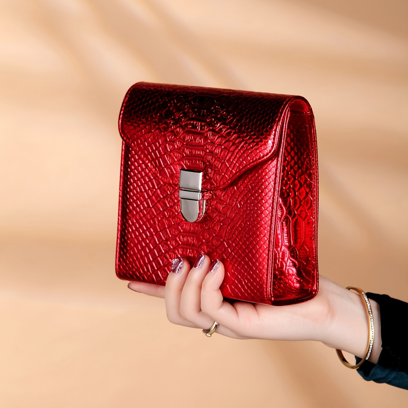 Snake Pattern Evening Bag, Rhinestone Bow Small Handbag For Women,  Fashionable And Shiny Occasion Bag - Temu United Arab Emirates