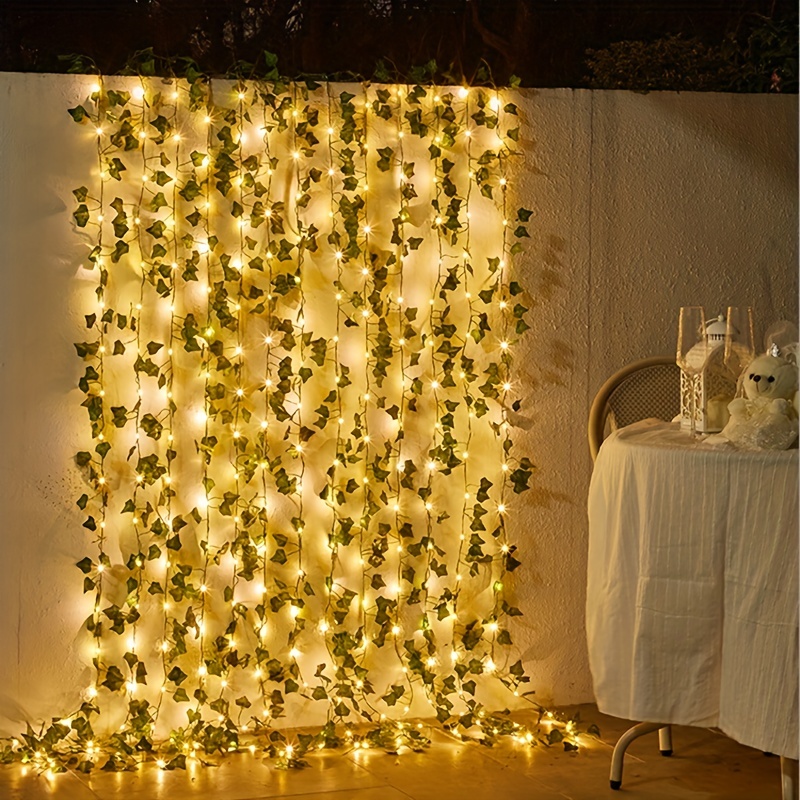 Lierre Artificiel Guirlande 2M,Guirlande Lumineuse Lierre 20 LEDS,Guirlande  Lumineuse pour Lntérieur,Mariage,Bureau,Décoration de Fête Guirlande  Feuille : : Luminaires et Éclairage