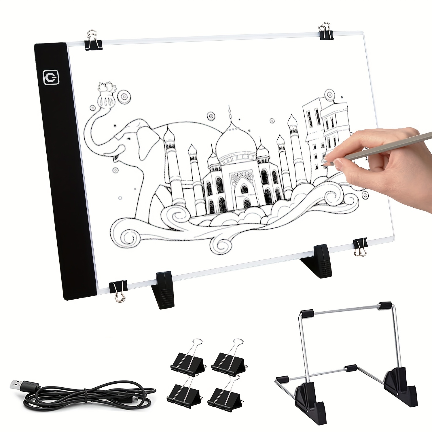 A3 Tablette Lumineuse Portable LED Luminosité Réglable Ultra Mince Pad Pour  Dessiner Avec Cable USB Pour Dessiner Esquisse Architecture Calligraphie